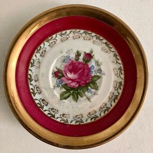 Vintage 6” Maruei Gold Rimed Rose Tea Saucer